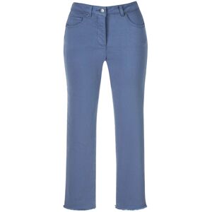 Madeleine Verkürzte Slimline-Jeans mit Fransensaum rauchblau 18