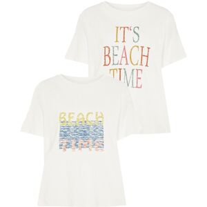 Beachtime T-Shirt, (Packung, 2 tlg.), mit zwei verschiedenen Drucken creme bedruckt  36/38