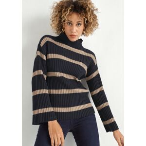 HECHTER PARIS Strickpullover, oversized mit weiten Ärmeln marine-beige  44/46