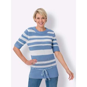 Classic Basics Ajourpullover »Ajour-Pullover« himmelblau-weiss-geringelt  54