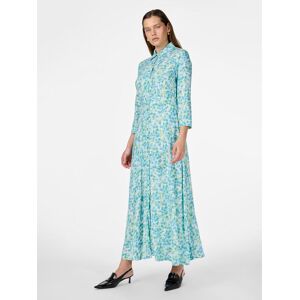 Y.A.S Hemdblusenkleid »YASSAVANNA LONG SHIRT DRESS«, mit 3/4 Ärmel Quiet Green AOP:FUZZY FLOWER  XS (34)
