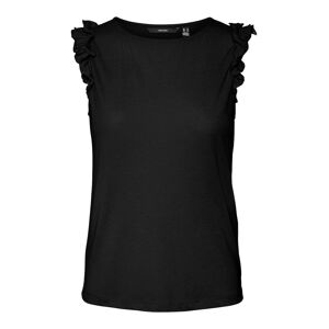 Vero Moda T-Shirt »VMSPICY SL FRILL TOP JRS« Black  M (38)