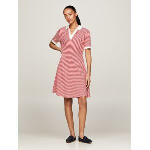 Tommy Hilfiger Polokleid »F&F OPEN PLCKT LYCLL POLO DRS SS«, mit Logostickerei fierce red/ecru  M (38)