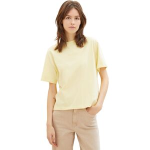 TOM TAILOR Denim Kurzarmshirt, Basic T-Shirt mit Rundhalsausschnitt und... light yellow  S