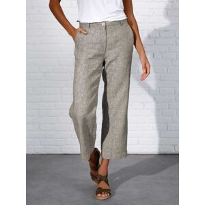 CREATION L PREMIUM Leinenhose khaki-weiss-meliert  25