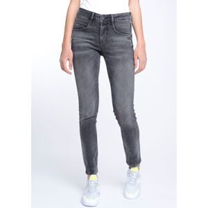 GANG Skinny-fit-Jeans »94MORA«, mit 3-Knopf-Verschluss und Passe vorne black used  32