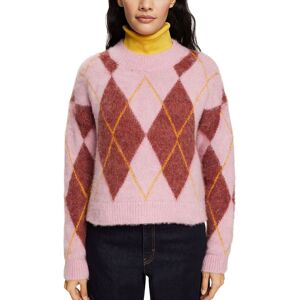 Esprit Strickpullover, mit flauschigem Griff rosa, weinrot, gelb  S