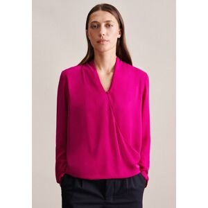 seidensticker Wickelbluse »Schwarze Rose«, Langarm V-Neck Uni Rosa/Pink  36