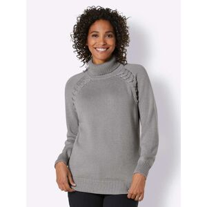 CREATION L PREMIUM Rollkragenpullover »Pima-Baumwoll-Pullover« steingrau-meliert  36