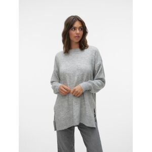 Vero Moda Strickpullover »VMFILUCA LS O-NECK LONG PULLOVER GA NOOS« Light Grey Melange  L (40)