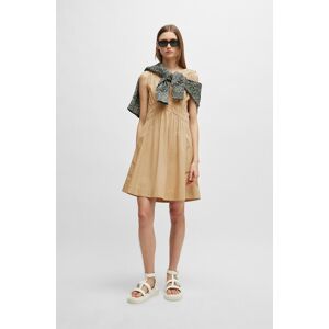Boss ORANGE A-Linien-Kleid »C_Dizzi_3 Premium Damenmode«, mit Raffungen Light/Pastel Brown236 Größe 38