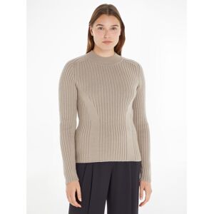 Calvin Klein Strickpullover »SOFT WOOL RIB MOCKNECK SWEATER« Cinder Größe S (36)