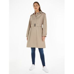 Tommy Hilfiger Kurzmantel »COTTON SB HOODED BELTED COAT«, mit Logostickerei Beige Größe 42