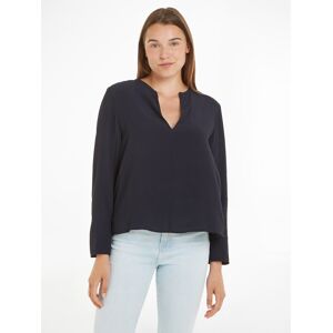 Tommy Hilfiger Langarmbluse »VISCOSE CREPE V-NECK BLOUSE«, in Unifarbe Desert Sky Größe 42