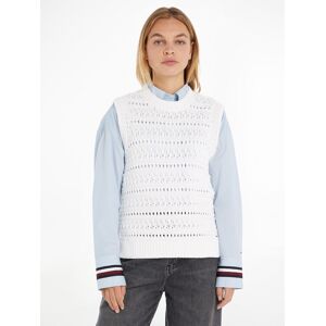 Tommy Hilfiger Pullunder »CROCHET C-NK SWEATER VEST«, in angesagter Häkeloptik Ecru Größe XL (42)