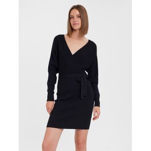 Vero Moda Strickkleid »VMHOLLYREM LS V-NECK DRESS GA NOOS« black Größe XS