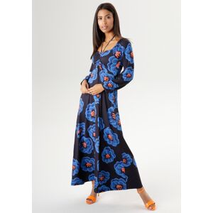 Aniston SELECTED Maxikleid, mit variablen Tragemöglichkeiten - NEUE KOLLEKTION dunkelblau-blau-himbeer-curry Größe 46