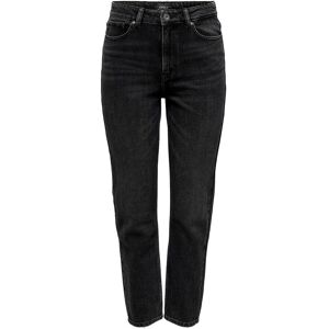 ONLY Straight-Jeans »ONLEMILY HW STR ANK DNM NAS997 NOOS« Black Denim Größe 29