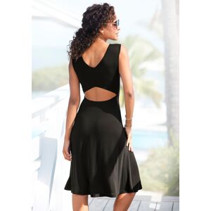 LASCANA Jerseykleid, mit Rückenausschnitt, Sommerkleid mit Cut-Outs, Basic schwarz Größe 44