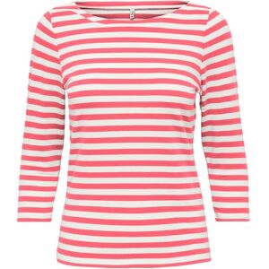 ONLY 3/4-Arm-Shirt »ONLFIFI LIFE 3/4 BOAT- NECK TOP«, in uni oder gestreift Sun Kissed Coral Stripes:CLOUD DANCER Größe S (36)