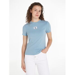 Calvin Klein Jeans T-Shirt »LABEL WASHED RIB SLIM TEE«, mit Logopatch Dusk Blue Größe XXXL (46)