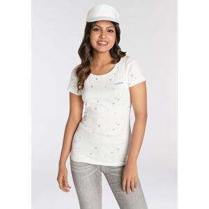 KangaROOS T-Shirt, mit filigranem Allover-Print - NEUE FARBEN off white-blau Größe 44/46 (L)