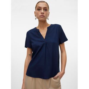 Vero Moda Blusenshirt »VMMYMILO SS V-NECK TOP WVN GA« navy blazer Größe M (38)