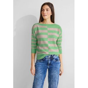 STREET ONE Streifenpullover »Striped U-Boat«, mit 3/4 Arm und U-Boot-Ausschnitt light spring green mel. Größe 38