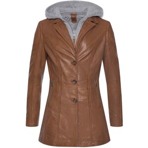 Gipsy Lederjacke »CLEEO«, mit Kapuze, stylischer hochwertiger Longblazer im... cognac Größe 42/XL