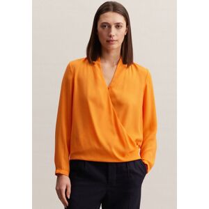 seidensticker Wickelbluse »Schwarze Rose«, Langarm V-Neck Uni Orange Größe 46