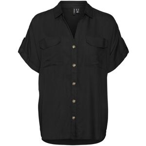 Vero Moda Hemdbluse »VMBUMPY S/S SHIRT WVN GA NOOS« Black Größe XL (42)