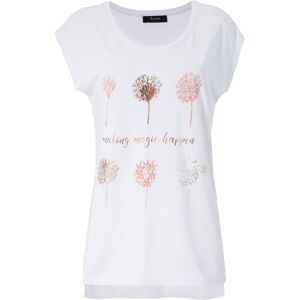 Aniston CASUAL T-Shirt, mit Frontdruck, teilweise glitzernder Folienprint weiss-zimt-roségoldfarben Größe 48