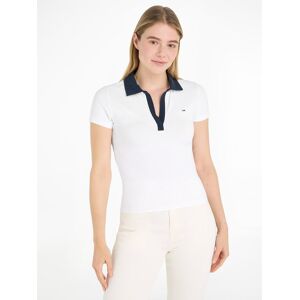 Tommy Jeans Poloshirt »TJW SLIM CONTRAST V SS POLO EXT«, mit kontrastfarbenem... White Größe L (40)