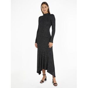 Tommy Hilfiger Strickkleid »LUREX F&F MOCK-NK MIDI DRESS«, mit freiem Saum black Größe M (38)