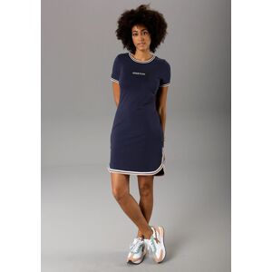 Aniston CASUAL Jerseykleid, mit raffiniertem Saum marine-weiss-rosé Größe 36