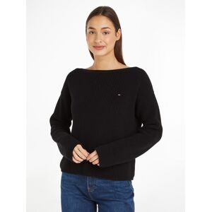 Tommy Hilfiger Strickpullover, in Rippstrick-Optik schwarz Größe M (38)