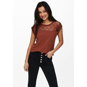 ONLY Spitzenshirt »ONLNICOLE LIFE S/S MIX TOP NOOS JRS« Henna Größe S (36)