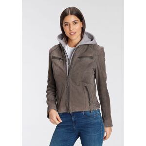 Gipsy Lederjacke »NOLAH«, mit Kapuze, Two-in-One Style - mit abnehmbarer... grey Größe XS/34