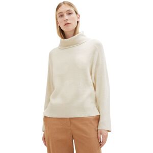 TOM TAILOR Strickpullover, mit Markenlabel soft beige solid Größe M