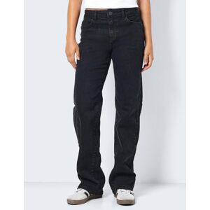 Noisy may Straight-Jeans »NMYOLANDA NW WIDE JEANS BLACK NOOS« Black Denim Größe 32