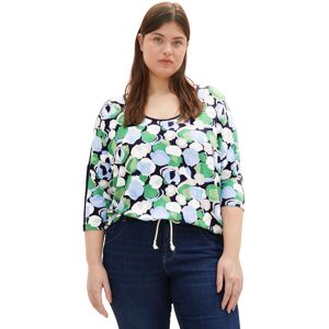 TOM TAILOR PLUS 3/4-Arm-Shirt, mit tiefem Rundhalsausschnitt green flow Größe 48