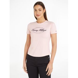 Tommy Hilfiger Rundhalsshirt »SLIM HILFIGER SCRIPT C-NK SS« Whimsy_Pink Größe XXXL (46)