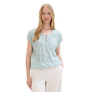 TOM TAILOR Print-Shirt, mit Knitteroptik blue tiny flower design Größe S