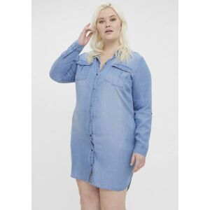 Vero Moda Curve Jeanskleid »VMSILA LS SHORT DRESS MIX GA CURVE NOOS« Light Blue Denim Größe 48