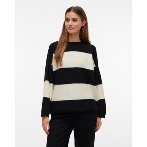 Vero Moda Rundhalspullover »VMNATAHLIE LS O-NECK PULLOVER GA NOOS« Black Stripes:BIRCH Größe M (38)