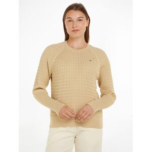 Tommy Hilfiger Rundhalspullover »CO CABLE C-NK SWEATER«, mit Zopfmuster Harvest Wheat Größe M (38)