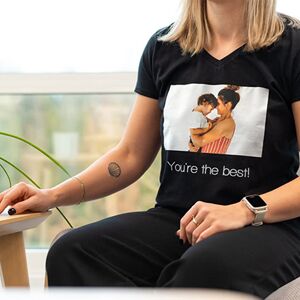 smartphoto Frauen T-Shirt Schwarz L zu Weihnachten