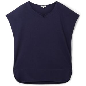 TOM TAILOR Damen Basic T-Shirt, blau, Uni, Gr. M