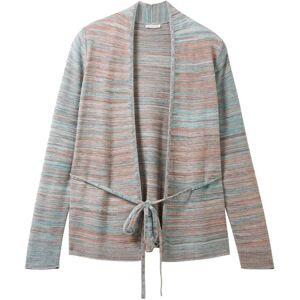 TOM TAILOR Damen Cardigan mit Gürtel, grau, Gr. XS