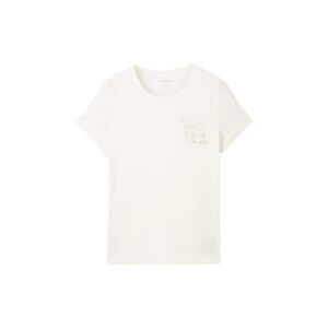TOM TAILOR Mädchen T-Shirt mit Textprint, weiß, Textprint, Gr. 140